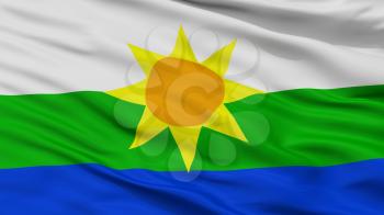 Leticia City Flag, Country Colombia, Colombia Department, Closeup View, 3D Rendering
