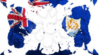 Scattered Anguilla flag, white background, 3d rendering