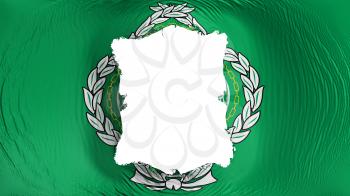 Square hole in the Arab League flag, white background, 3d rendering