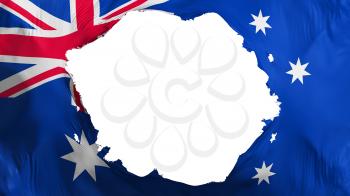 Broken Australia flag, white background, 3d rendering