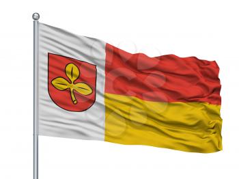 Salzkotten City Flag On Flagpole, Country Germany, Isolated On White Background