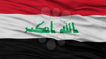 Closeup Iraq Flag, Waving in the Wind, High Resolution