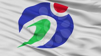 Agano City Flag, Country Japan, Niigata Prefecture, Closeup View, 3D Rendering