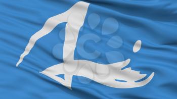 Aioi City Flag, Country Japan, Hyogo Prefecture, Closeup View, 3D Rendering