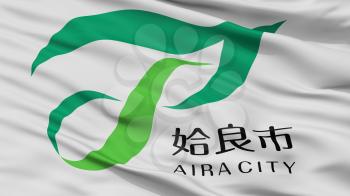 Aira City Flag, Country Japan, Kagoshima Prefecture, Closeup View, 3D Rendering