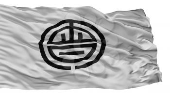 Aizuwakamatsu City Flag, Country Japan, Fukushima Prefecture, Isolated On White Background, 3D Rendering