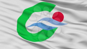 Goto City Flag, Country Japan, Nagasaki Prefecture, Closeup View, 3D Rendering