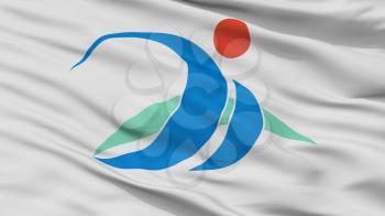 Miyakojima City Flag, Country Japan, Okinawa Prefecture, Closeup View, 3D Rendering