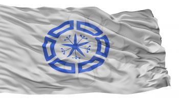 Muroran City Flag, Country Japan, Hokkaido Prefecture, Isolated On White Background, 3D Rendering
