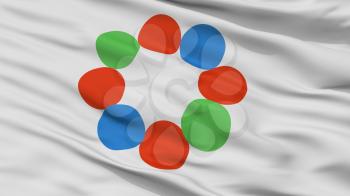 Nanto City Flag, Country Japan, Toyama Prefecture, Closeup View, 3D Rendering
