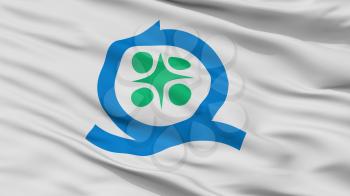 Oshu City Flag, Country Japan, Iwate Prefecture, Closeup View, 3D Rendering