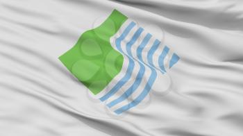 Saijo City Flag, Country Japan, Ehime Prefecture, Closeup View, 3D Rendering