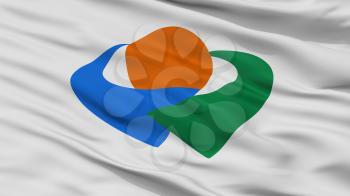 Shikokuchuo City Flag, Country Japan, Ehime Prefecture, Closeup View, 3D Rendering