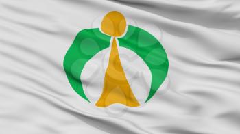 Shiso City Flag, Country Japan, Hyogo Prefecture, Closeup View, 3D Rendering