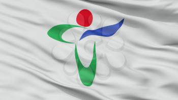 Tatsuno City Flag, Country Japan, Hyogo Prefecture, Closeup View, 3D Rendering