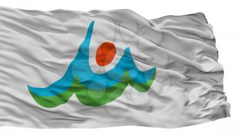Unzen City Flag, Country Japan, Nagasaki Prefecture, Isolated On White Background, 3D Rendering