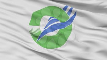 Wajima City Flag, Country Japan, Ishikawa Prefecture, Closeup View, 3D Rendering