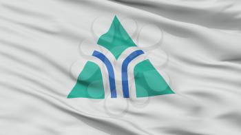 Yabu City Flag, Country Japan, Hyogo Prefecture, Closeup View, 3D Rendering