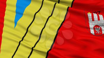 Zgierz City Flag, Country Poland, Closeup View, 3D Rendering