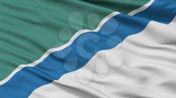 Novosibirsk City Flag, Country Russia, Closeup View, 3D Rendering