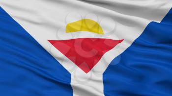 Saint Martin Fictional Flag, Closeup View, 3D Rendering