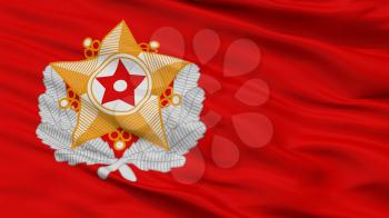 Korean Peoples Army Flag, Closeup View, 3D Rendering