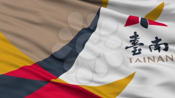 Tainan City Flag, Country Taiwan, Closeup View, 3D Rendering