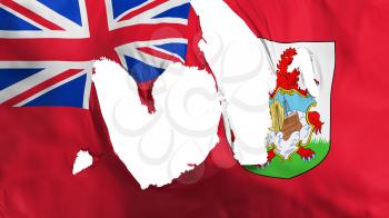 Ragged Bermuda flag, white background, 3d rendering