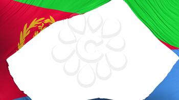 Divided Eritrea flag, white background, 3d rendering