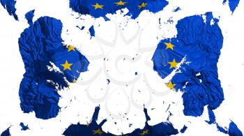 Scattered Europe flag, white background, 3d rendering