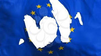 Ragged Europe flag, white background, 3d rendering