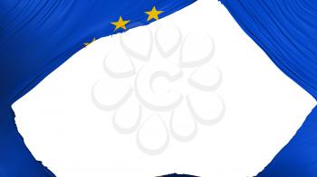 Divided Europe flag, white background, 3d rendering