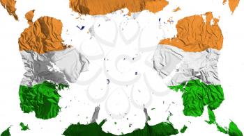 Scattered India flag, white background, 3d rendering