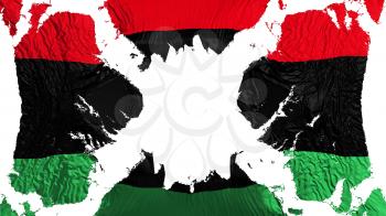 Libya torn flag fluttering in the wind, over white background, 3d rendering