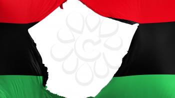 Cracked Libya flag, white background, 3d rendering