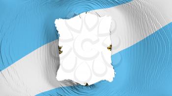 Square hole in the Madison city, capital of Wisconsin state flag, white background, 3d rendering