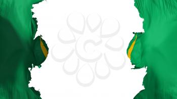Blasted Mauritania flag, against white background, 3d rendering