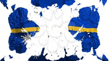 Scattered Nauru flag, white background, 3d rendering