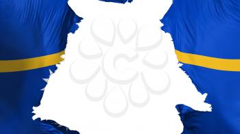 Nauru flag ripped apart, white background, 3d rendering