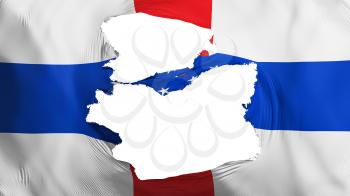 Tattered Netherlands Antilles 1986-2010 flag, white background, 3d rendering