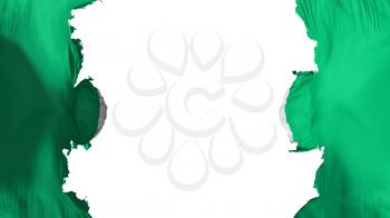 Blasted Nigeria flag, against white background, 3d rendering