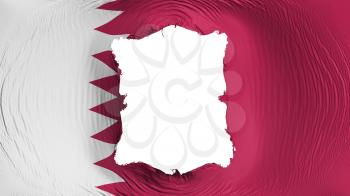 Square hole in the Qatar flag, white background, 3d rendering
