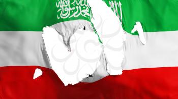 Ragged Somaliland flag, white background, 3d rendering