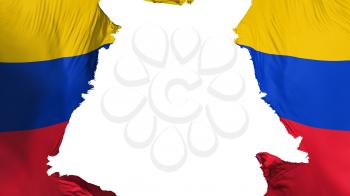 Venezuela flag ripped apart, white background, 3d rendering