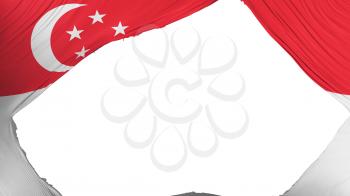 Divided Singapore flag, white background, 3d rendering