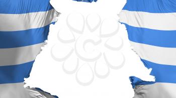 Ragged Tallinn city, capital of Estonia flag, white background, 3d rendering