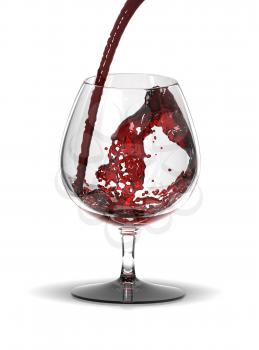 Royalty Free Clipart Image of a Glass of Red Wine