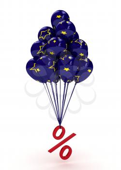 Royalty Free Clipart Image of a Bunch of Balloons