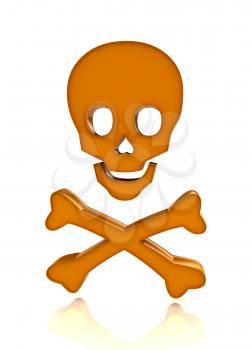 Royalty Free Clipart Image of a Skull and Crossbones