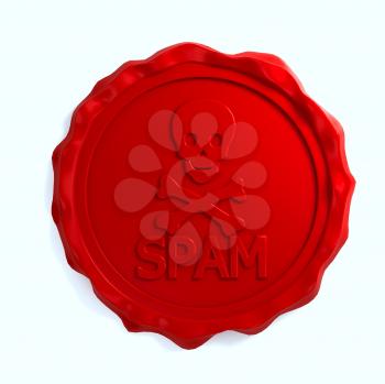 Royalty Free Clipart Image of a Red Wax Seal